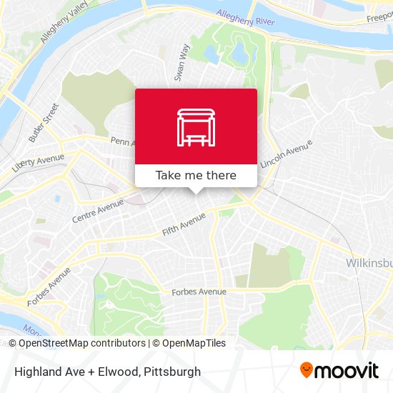 Highland Ave + Elwood map