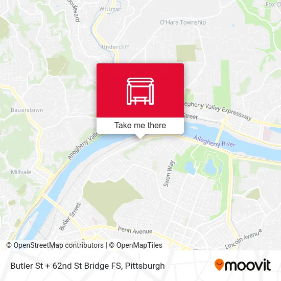 Mapa de Butler St + 62nd St Bridge FS