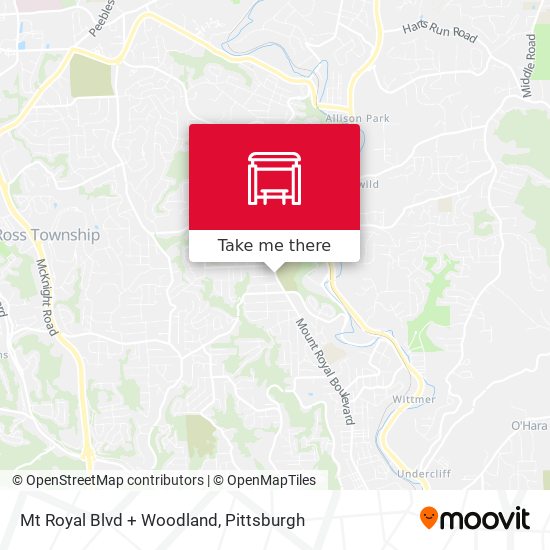 Mt Royal Blvd + Woodland map