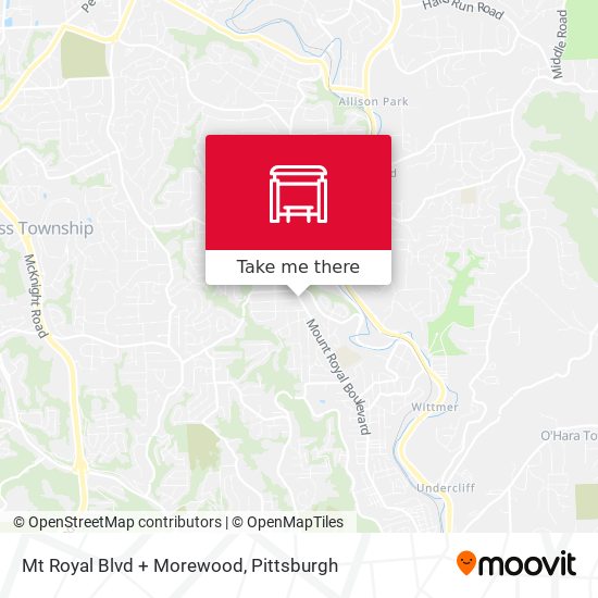 Mapa de Mt Royal Blvd + Morewood