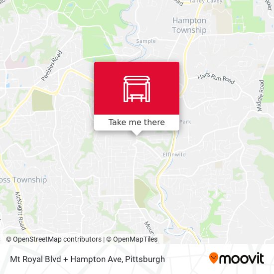 Mt Royal Blvd + Hampton Ave map