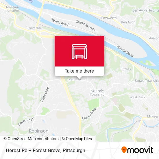 Herbst Rd + Forest Grove map