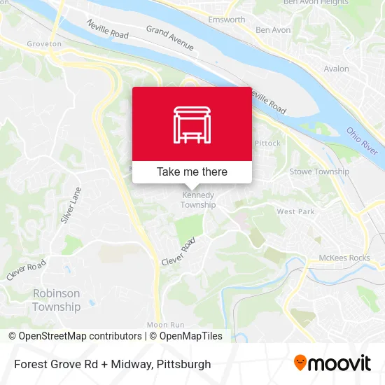 Forest Grove Rd + Midway map