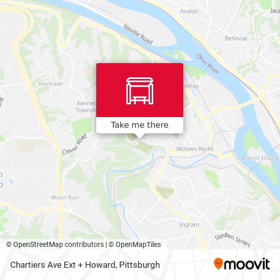 Chartiers Ave Ext + Howard map