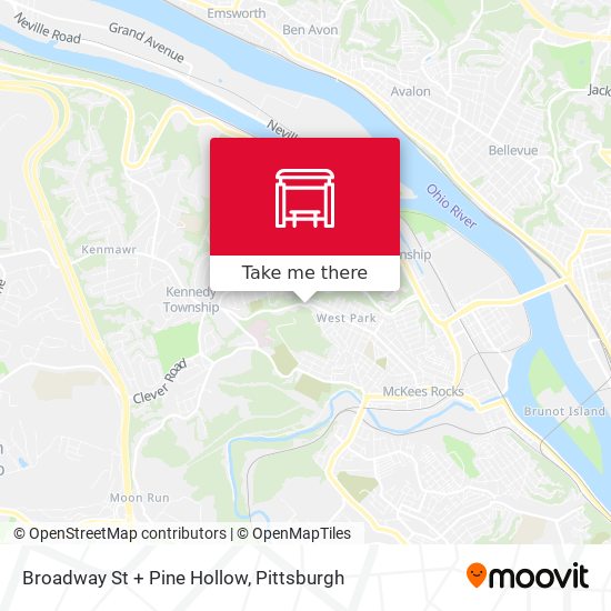 Broadway St + Pine Hollow map