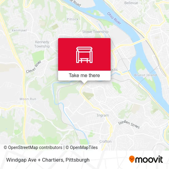 Windgap Ave + Chartiers map