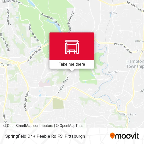 Springfield Dr + Peeble Rd FS map