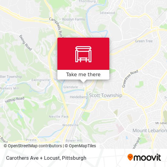 Carothers Ave + Locust map