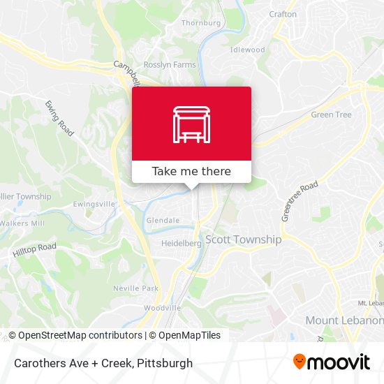 Carothers Ave + Creek map
