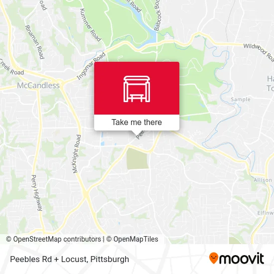 Peebles Rd + Locust map
