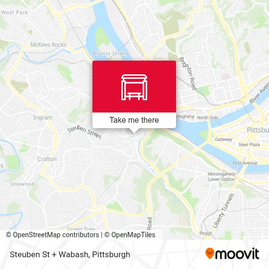 Steuben St + Wabash map