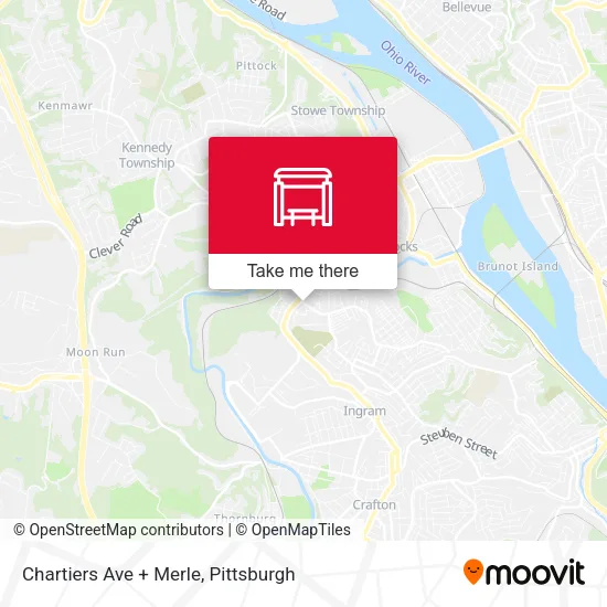 Chartiers Ave + Merle map