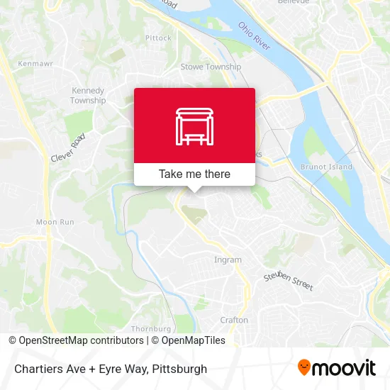 Chartiers Ave + Eyre Way map