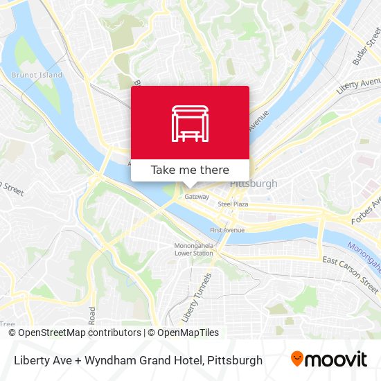 Liberty Ave + Wyndham Grand Hotel map