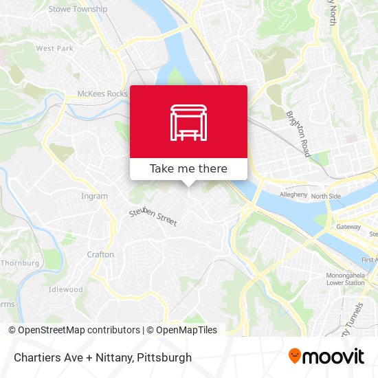 Chartiers Ave + Nittany map