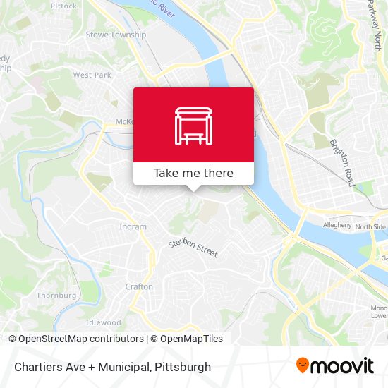 Mapa de Chartiers Ave + Municipal