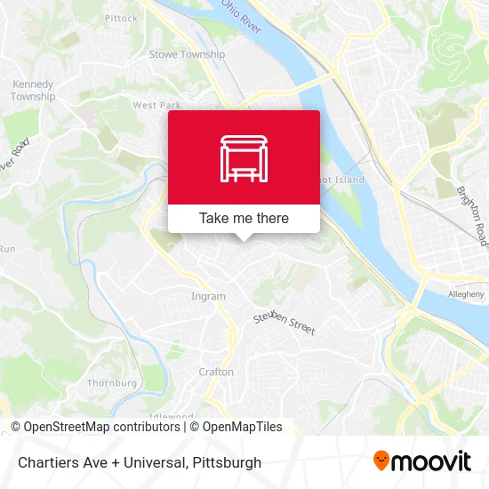 Chartiers Ave + Universal map