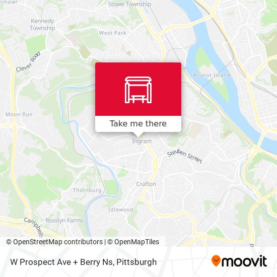 W Prospect Ave + Berry Ns map