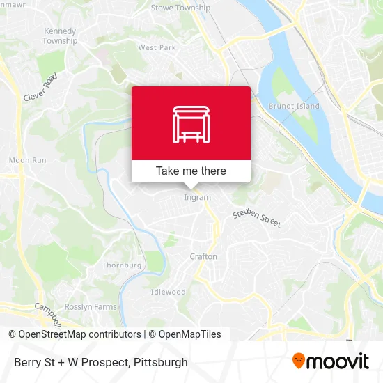 Berry St + W Prospect map