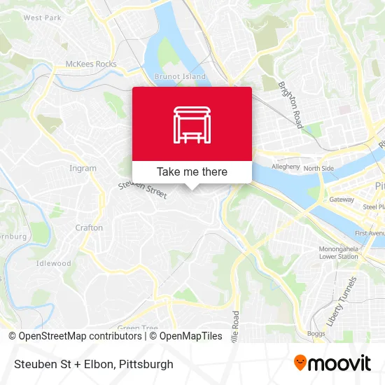 Steuben St + Elbon map