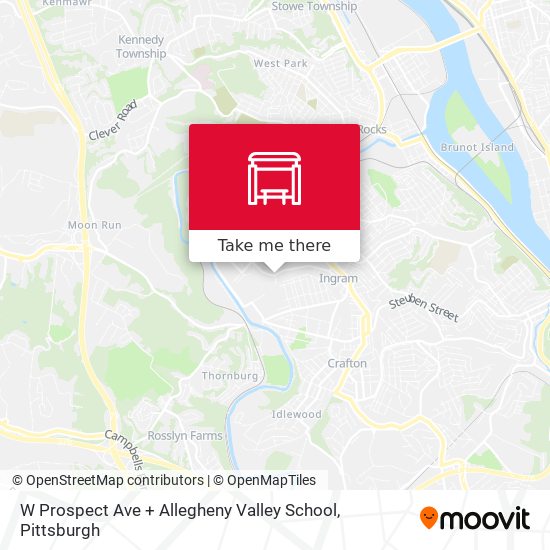W Prospect Ave + Allegheny Valley School map