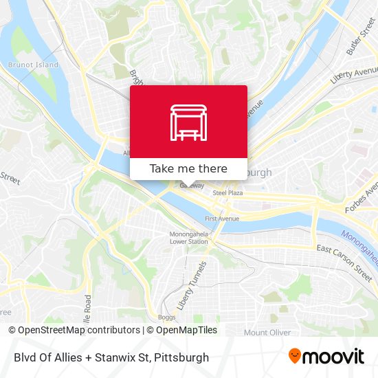 Blvd Of Allies + Stanwix St map