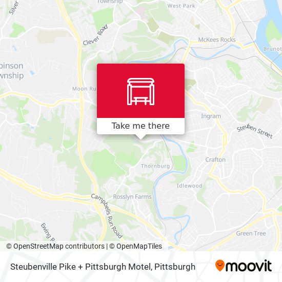 Mapa de Steubenville Pike + Pittsburgh Motel