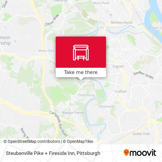 Steubenville Pike + Fireside Inn map