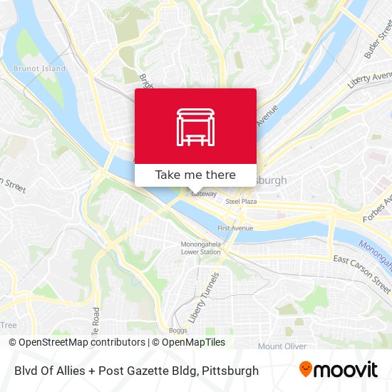 Mapa de Blvd Of Allies + Post Gazette Bldg