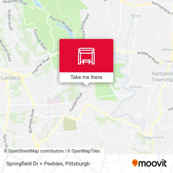 Springfield Dr + Peebles map