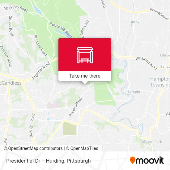 Presidential Dr + Harding map