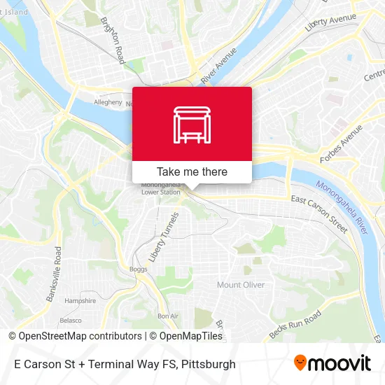 E Carson St + Terminal Way FS map