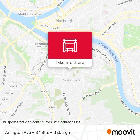 Arlington Ave + S 18th map