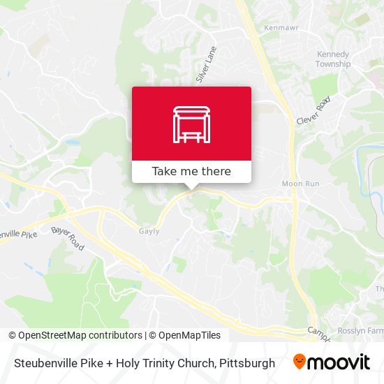 Steubenville Pike + Holy Trinity Church map
