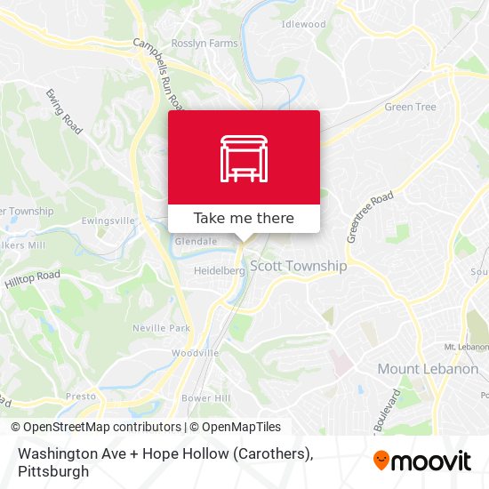 Mapa de Washington Ave + Hope Hollow (Carothers)