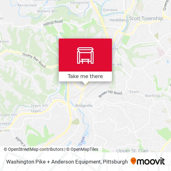 Washington Pike + Anderson Equipment map