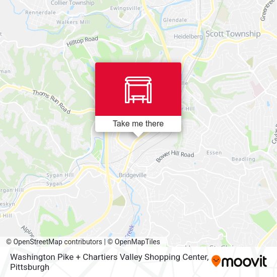 Washington Pike + Chartiers Valley Shopping Center map