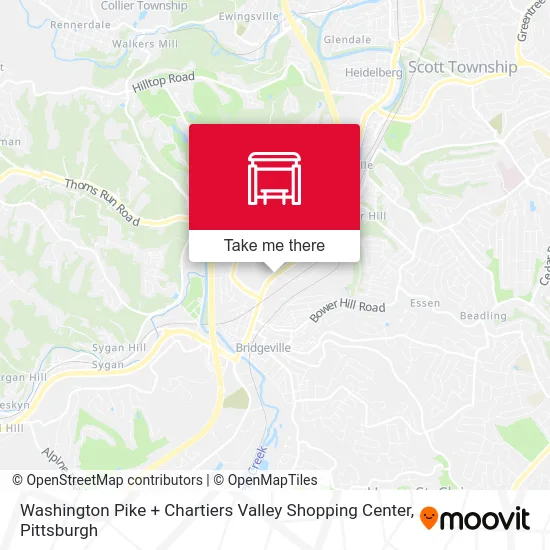 Washington Pike + Chartiers Valley Shopping Center map