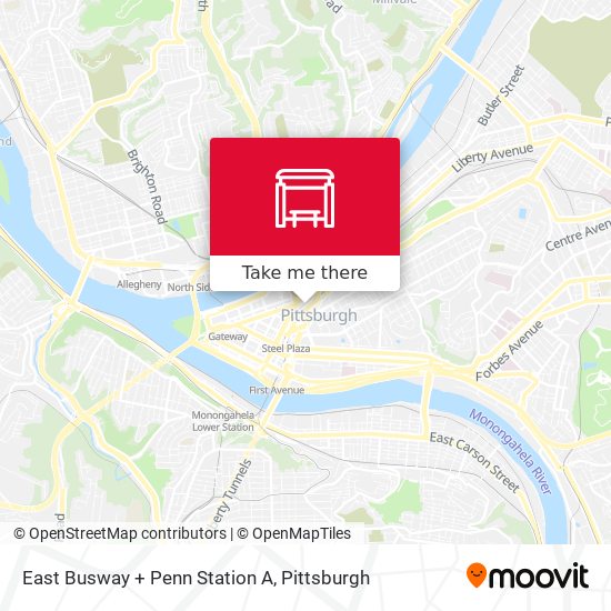 Mapa de East Busway + Penn Station A