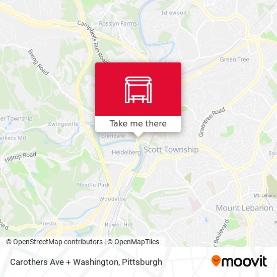 Carothers Ave + Washington map