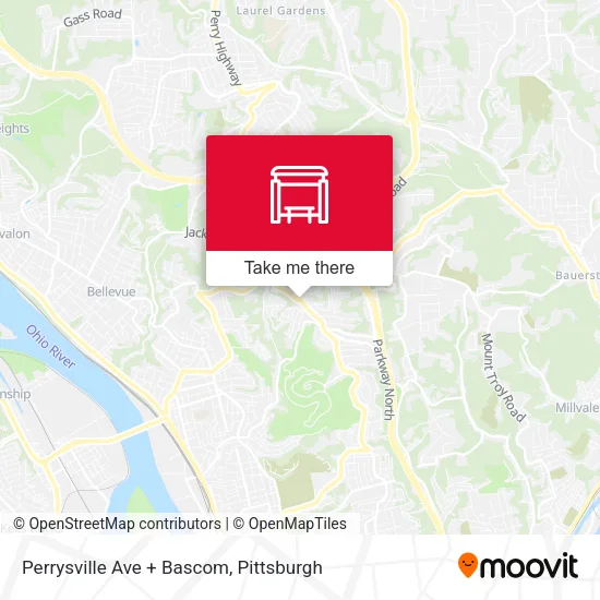 Perrysville Ave + Bascom map