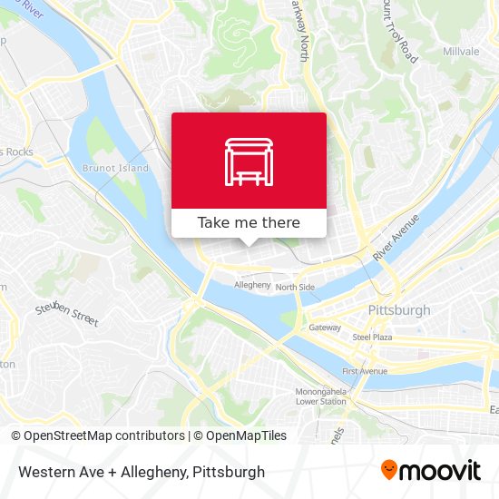 Western Ave + Allegheny map