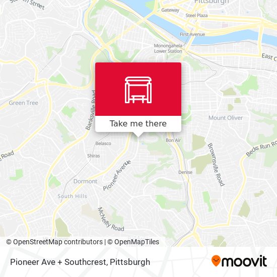 Pioneer Ave + Southcrest map