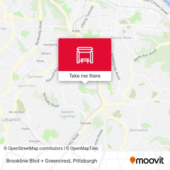 Brookline Blvd + Greencrest map