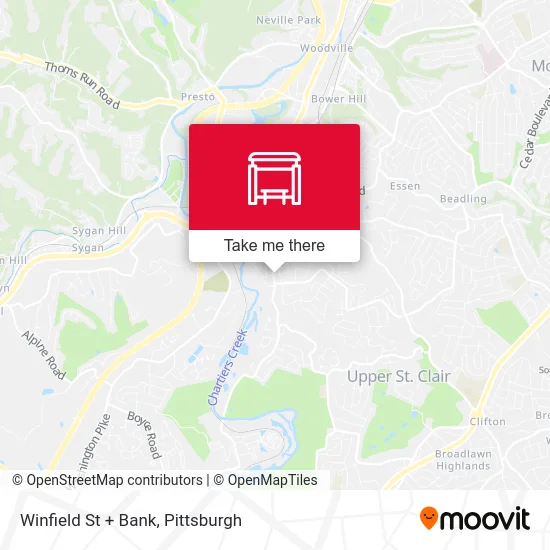 Winfield St + Bank map