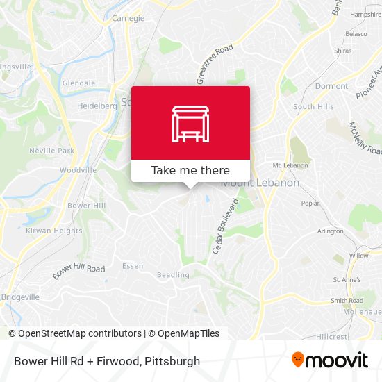 Bower Hill Rd + Firwood map