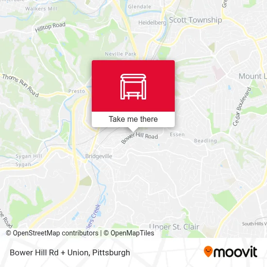Bower Hill Rd + Union map