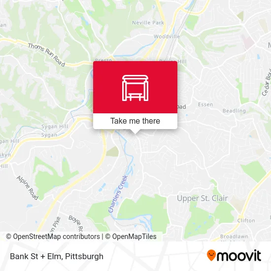 Bank St + Elm map