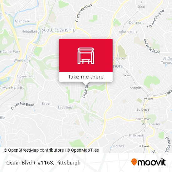 Mapa de Cedar Blvd + #1163
