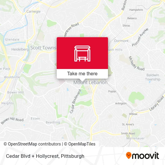 Mapa de Cedar Blvd + Hollycrest
